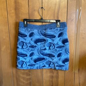 Zara fuzzy patterned mini skirt
